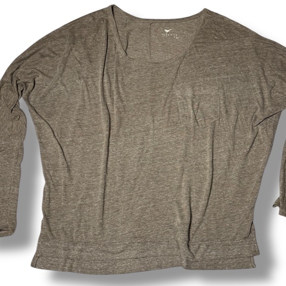 Stem Long Sleeve Top Knit Pocket Casual Comfy Everyday Tee Shirt Sz M organic - Picture 7 of 9